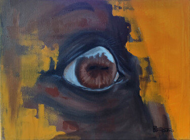regard : orange Peinture intitulée "regard : orange" par Richard Routin, Œuvre d'art originale, Acrylique Monté sur Châssis en bois