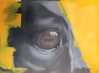 Regard : jaune Peinture intitulée "Regard : jaune" par Richard Routin, Œuvre d'art originale, Acrylique Monté sur Châssis en bois