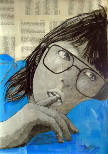 Peinture intitulée "sens" par Vincent Tessier Xxc, Œuvre d'art originale, Encre