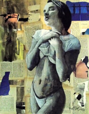 Peinture intitulée "tee" par Vincent Tessier Xxc, Œuvre d'art originale, Encre