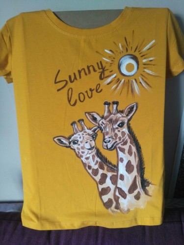 Textile Art με τίτλο "T-shirt painting. G…" από Tatiana Shirova, Αυθεντικά έργα τέχνης, Ακρυλικό