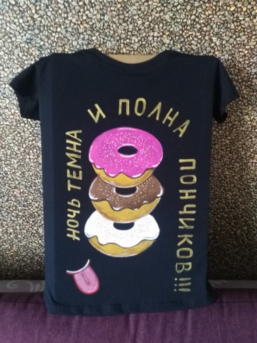 Textile Art με τίτλο "T-shirt painting. "…" από Tatiana Shirova, Αυθεντικά έργα τέχνης, Ακρυλικό