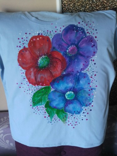 Textile Art με τίτλο "T-shirt painting. S…" από Tatiana Shirova, Αυθεντικά έργα τέχνης, Ακρυλικό