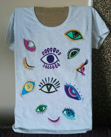 Textile Art με τίτλο "T-shirt painting. E…" από Tatiana Shirova, Αυθεντικά έργα τέχνης, Ακρυλικό