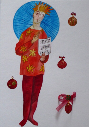 Peinture intitulée "Maître Pierre" par Laure Barlet, Œuvre d'art originale, Aquarelle