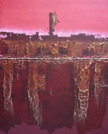 Painting titled "Horizon peinture 167" by Alain Chenard, Original Artwork, Acrylic Mounted on Wood Stretcher frame