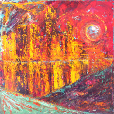 「Majestic New york」というタイトルの絵画 Marido Boattiによって, オリジナルのアートワーク, オイル