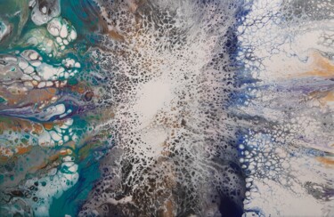 「Splashing waves」というタイトルの絵画 Vanja Zanzeによって, オリジナルのアートワーク, アクリル