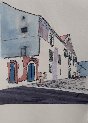 Scenes of Frigiliana, Plaza del Ingenio Collages titled "Scenes of Frigilian…" by Jill Carrott, Original Artwork, Ink