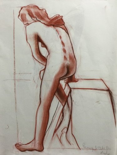 étude de nue à la sanguine