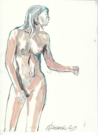 Dessin intitulée "Eva I" par Jivko Sedlarski, Œuvre d'art originale, Acrylique