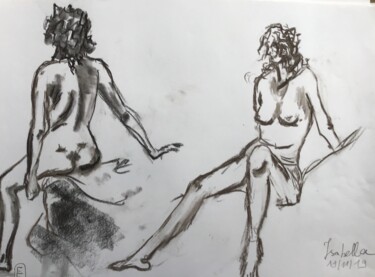 Isabella Dessin intitulée "Isabella" par Elisabeth Fabre Derulliere, Œuvre d'art originale, Fusain