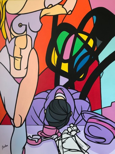 Peinture intitulée "la lettre" par Pascal Buclon, Œuvre d'art originale, Acrylique Monté sur Châssis en bois