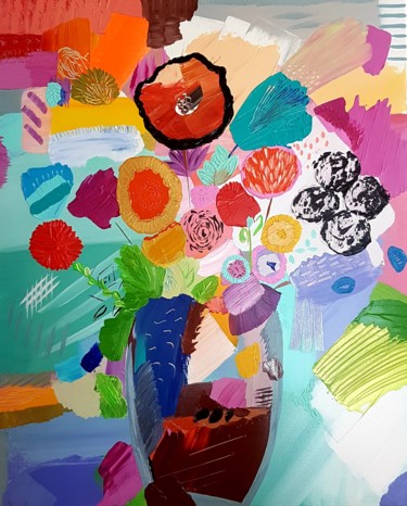 Bouquet21 Peinture intitulée "Bouquet21" par Dral Art, Œuvre d'art originale, Acrylique Monté sur Châssis en bois