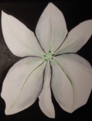 Painting titled "black and white flo…" by Dan Flanagan, Original Artwork, Acrylic