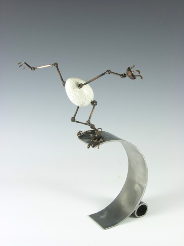 Scultura intitolato "Eggtion Figures - J…" da Tomoaki Orikasa, Opera d'arte originale, Colaggio