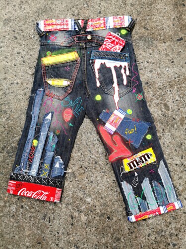 Peinture intitulée "Kid Jean's" par Johanna Meunier, Œuvre d'art originale, Acrylique Monté sur Panneau de bois