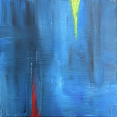 Painting titled "River" by Ludwika Pilat, Original Artwork, Acrylic Mounted on Wood Stretcher frame