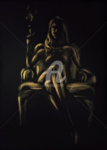 Peinture intitulée "MOMENT OF SILENCE,…" par Anastasia Akunina, Œuvre d'art originale, Acrylique