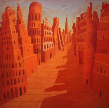Peinture intitulée "La Route du Temps" par Xavier Froissart, Œuvre d'art originale, Huile