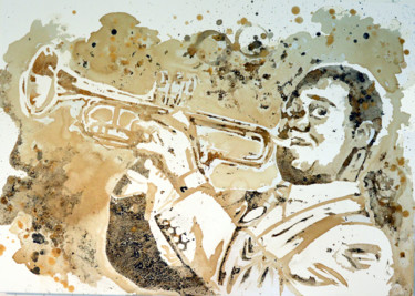 Pintura intitulada "Louis Armstrong, pe…" por Lune Et Animo, Obras de arte originais, Acrílico