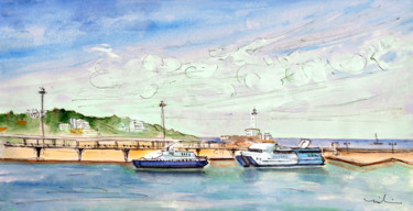 Peinture intitulée "Balearia Ferries In…" par Miki De Goodaboom, Œuvre d'art originale, Aquarelle