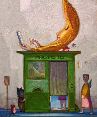 Pittura intitolato "PHOTO ID WITH THE M…" da Carlo Salomoni, Opera d'arte originale, Acrilico Montato su Altro pannello rigi…