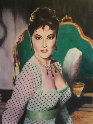 Peinture intitulée "CÉLÉBRITÉ 9. Actric…" par Jacques Tafforeau, Œuvre d'art originale, Aquarelle