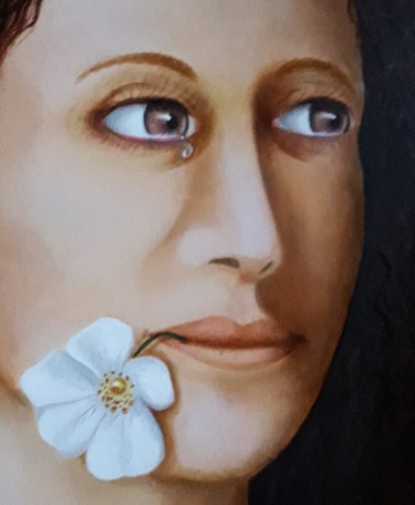 Painting titled "anna (lasur techniq…" by Éva Mihalovics, Original Artwork, Oil