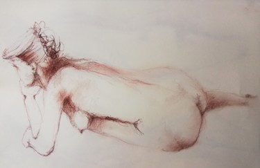 nu 14 Dessin intitulée "nu 14" par Roland Guyomard, Œuvre d'art originale, Conté