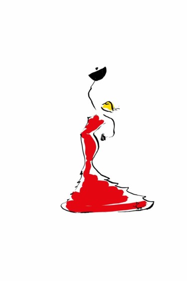 印花与版画 标题为“Danseuse” 由Zanda, 原创艺术品, 墨