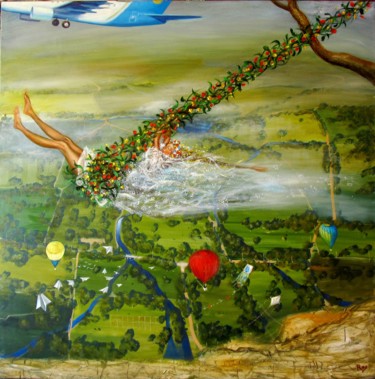 제목이 "OVER NATIVE LAND"인 미술작품 Serg  Roy로, 원작, 기름