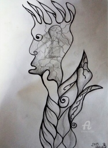 Drawing titled "Serrurie de la mémo…" by Steeve Tabar, Original Artwork, Pencil