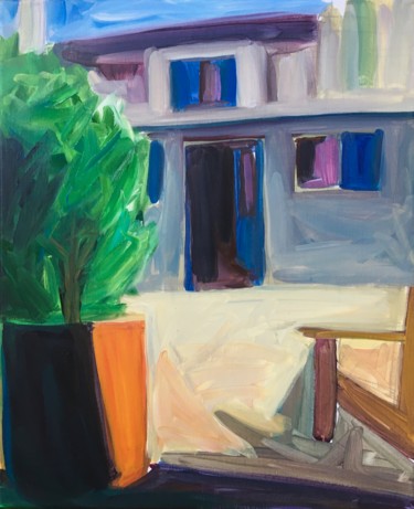 Schilderij getiteld "LA TERRASSE" door Sylvie Galard, Origineel Kunstwerk, Acryl