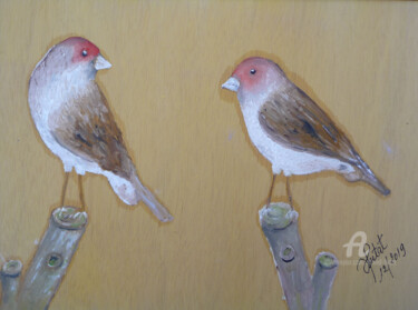 Peinture intitulée "tête rouge" par Ahmed Fertat, Œuvre d'art originale, Huile