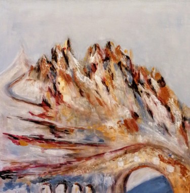 Painting titled "Le pont romain" by Sophie Delavague, Original Artwork, Acrylic