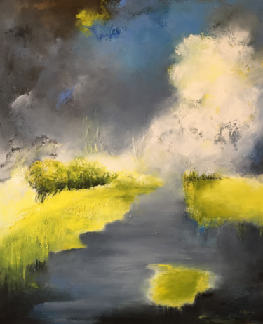 La lumière du marais Peinture intitulée "La lumière du marais" par Lydie Allaire, Œuvre d'art originale, Huile Monté sur Châssis en bois
