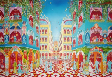 entrez dans la danse Painting titled "entrez dans la danse" by Place Aux Rêves, Original Artwork, Oil Mounted on Wood Stretcher frame