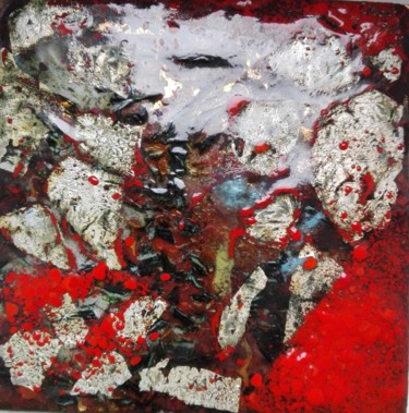 Ko no Hana - Pièce unique - N°76 Malerei mit dem Titel "Ko no Hana - Pièce…" von Isabelle Mathis, Original-Kunstwerk, Emaille Auf Stein montiert