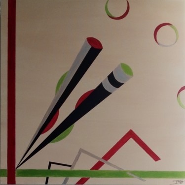 Painting titled "cub 9" by Stephane Fresny, Original Artwork, Acrylic