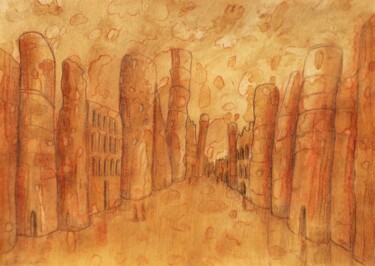 图画 标题为“Allée des Souvenirs” 由Xavier Froissart, 原创艺术品, 墨