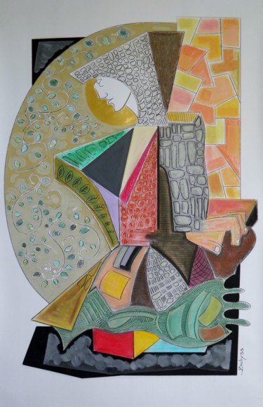 Dessin intitulée "Deesse of Stones" par Marc Bulyss, Œuvre d'art originale, Huile