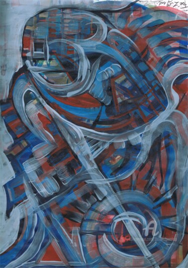 Painting titled "" Cold "" by Mr Foe'Z, Original Artwork, Watercolor