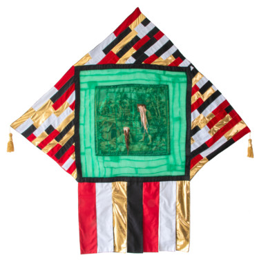 Textile Art titled "Pattern of blindness" by Mijal Zachs, Original Artwork, Patchwork