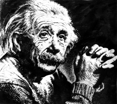 图画 标题为“Albert Einstein. Ал…” 由Владимир Абаимов, 原创艺术品, 墨