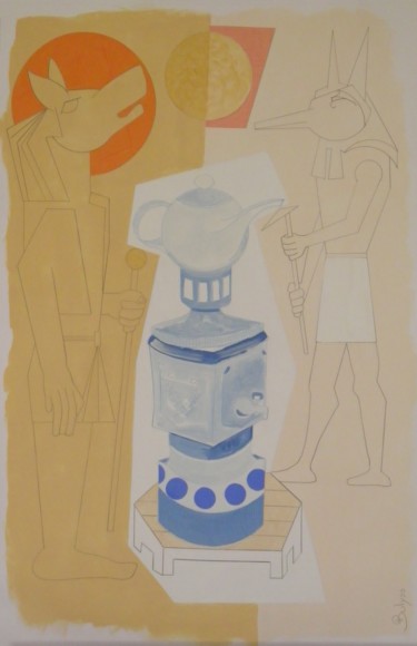 Dessin intitulée "Eupraxie au Samovar" par Marc Bulyss, Œuvre d'art originale, Pastel