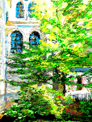 Arts numériques intitulée "un arbre, près de l…" par Bosselin, Œuvre d'art originale, Peinture numérique