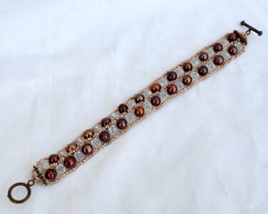 Design titled "Red and copper brac…" by Irena Zelickman, Original Artwork, Jewelry