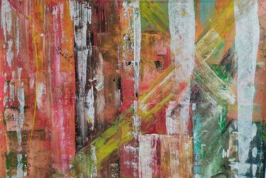 Peinture intitulée ""À TRAVERS"- tripty…" par Michel Guerry (M ATOM), Œuvre d'art originale, Acrylique