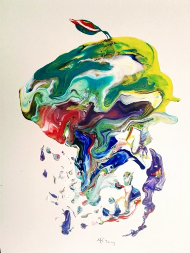 Schilderij getiteld "Falling apart" door Marianne Huizinga, Origineel Kunstwerk, Gouache